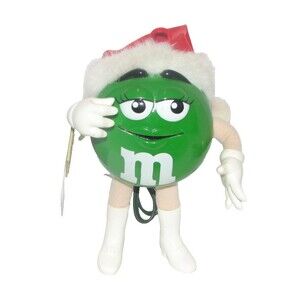 M & M's Elco Motion-ette Animated Ornament Green Plugs into Lights Untested